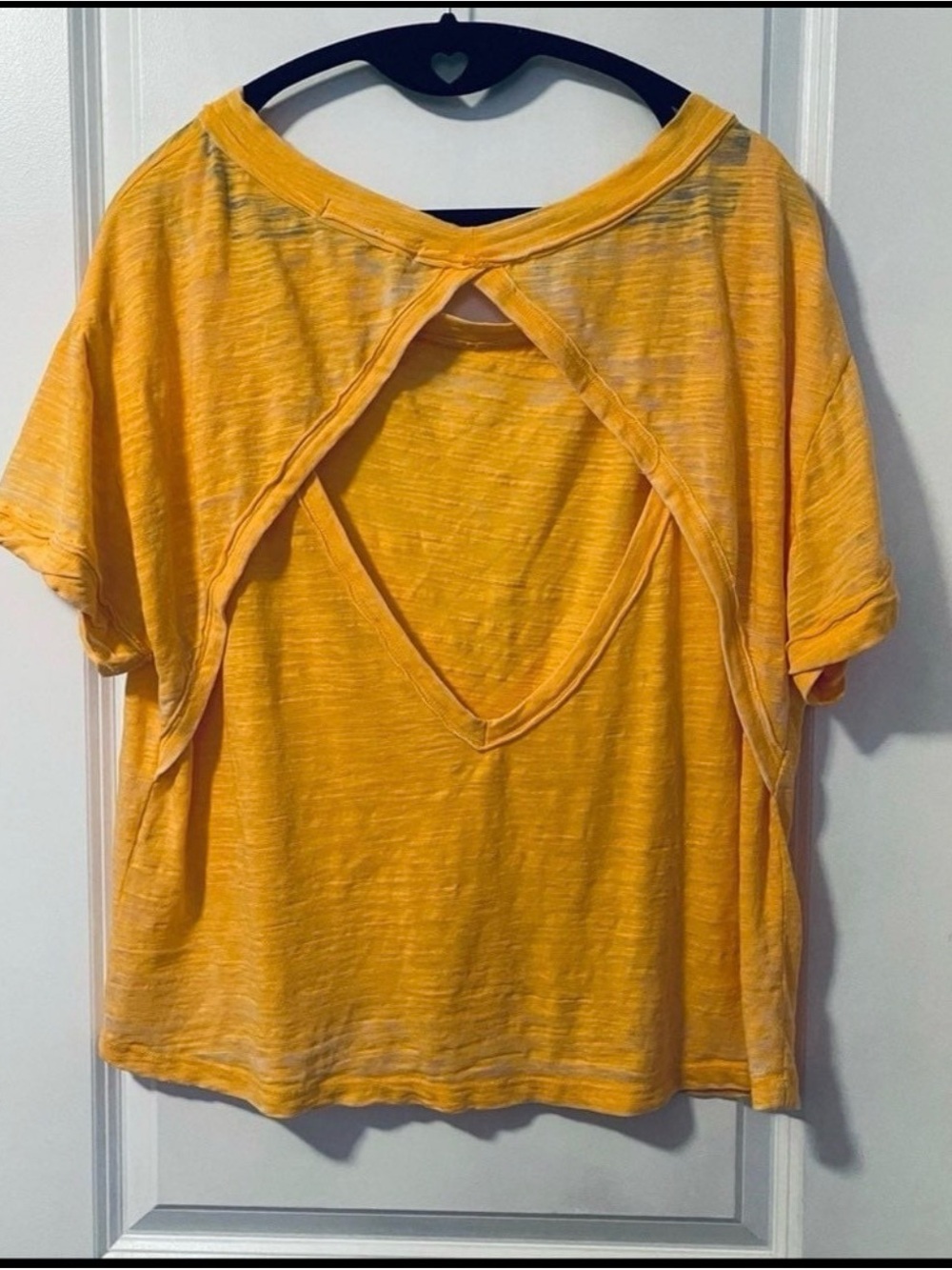 We the free Free people Orange Open Back Raw Hem short sleeve T-Shirt top M